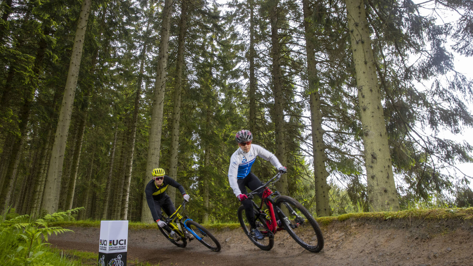 CWC Charlie Aldridge and Elena Mc Gorum 2023 UCI Cycling Worlds Glentress