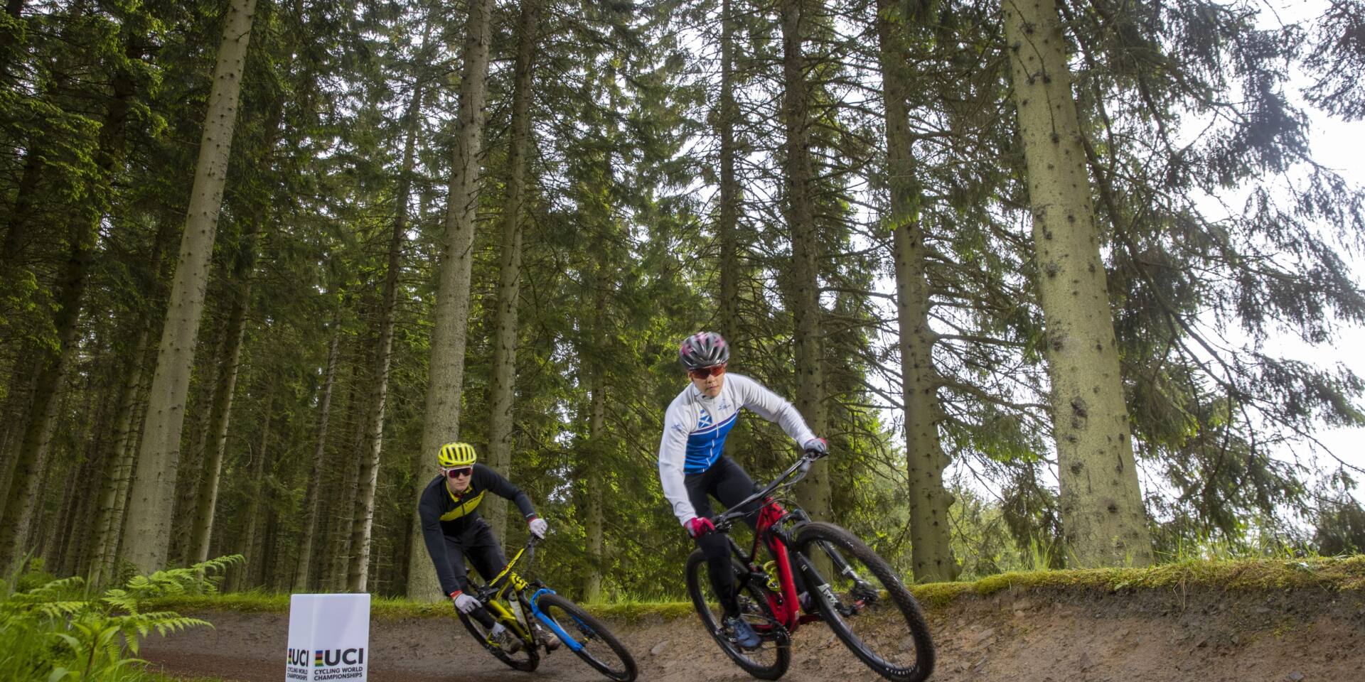 CWC Charlie Aldridge and Elena Mc Gorum 2023 UCI Cycling Worlds Glentress